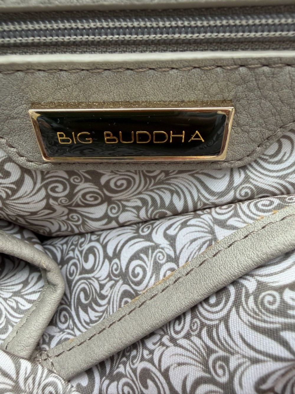 Big Buddha Gray Tote with Gold Stud Trim - Picture 3 of 3